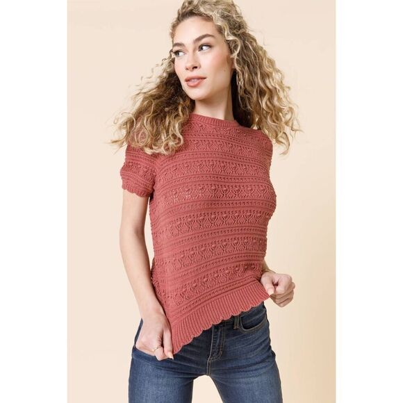 Francesca's Crochet Open Back Top Size Small - Picture 1 of 11